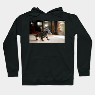 Cute Dachshund Puppy Digital Painting Hoodie